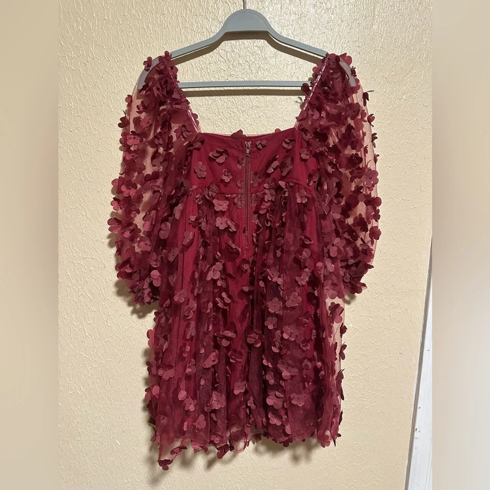 NWT Storia 3D‎ Flowers Baby Doll Mini Dress Size Small Lined